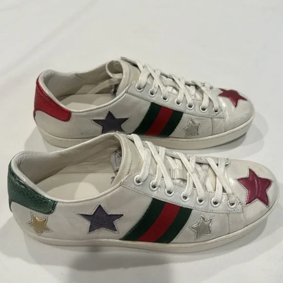 Authentic Gucci sneakers with stars design